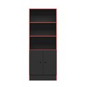 Ver imagem 3 de Conjunto Mesa para Escritório e Gamer + Armário Gamer Qmovi Preto Fosco/vermelho