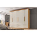 Ver imagem 3 de Guarda Roupa Casal Maximus 6 Portas 6 Gavetas Cinamomo Areia Fosco - Zanzini
