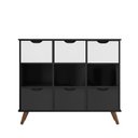 Ver imagem 2 de Nicho Organizador Retro Preto com 6 Gavetas Branco/Preto 108 x 92,5cm - FdECOR