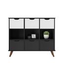Ver imagem 1 de Nicho Organizador Retro Preto com 6 Gavetas Branco/Preto 108 x 92,5cm - FdECOR