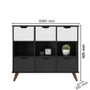 Ver imagem 3 de Nicho Organizador Retro Preto com 6 Gavetas Branco/Preto 108 x 92,5cm - FdECOR