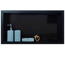 Ver imagem 1 de Nicho de Porcelanato Preto Polido para Banheiro Shampoo 60x32cm