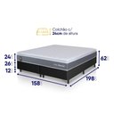 Ver imagem 2 de Conjunto Box Preto Luanda Cinza Espuma D28 Queen 158x198x62 - King House
