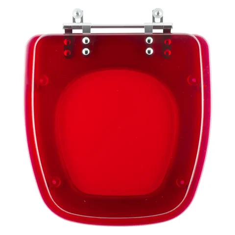 Assento Sanitário Poliester Fit Vermelho Translucido para vaso Celite