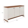 Conjunto Escritório Office 4 Peças Mesa Gaveteiro Armário Buffet Berlin Off White e Naturale - 7