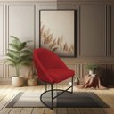 Ver imagem 2 de Kit 06 Cadeiras Poltrona de Jantar Bela Suede Vermelho Base Metálica Industrial Preto - Pallazio