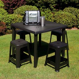 Mesa Plastica Quadrada Desmontavel Mor Preta - 10
