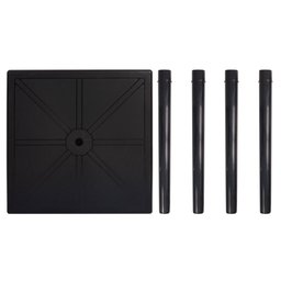 Mesa Plastica Quadrada Desmontavel Mor Preta - 3