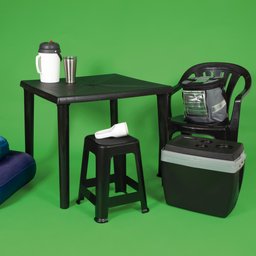 Mesa Plastica Quadrada Desmontavel Mor Preta - 9