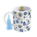 Ver imagem 3 de Caneca Olhos Gregos com Pompom De Porcelana