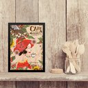 Ver imagem 1 de Quadro Gravura Café Mulher Vintage 45x34cm:moldura Preta