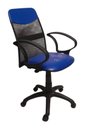 Ver imagem 2 de Cadeira Diretor Tela Giratória com Faixa - Mecanismo Relax - Braço Fixo Corano Azul