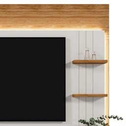 Estante Home Guaíba para Tv até 65” - Mobler:off White/amendôa - 3