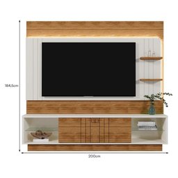 Estante Home Guaíba para Tv até 65” - Mobler:off White/amendôa - 5