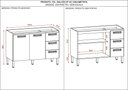 Ver imagem 3 de Balcão de Pia 120 Cm 2 Portas 3 Gavetas sem Tampo Amestita Kits Paraná
