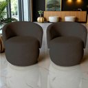 Ver mais imagens de Kit 2 Poltronas Decorativa Beatriz Orgânica Veludo Marrom