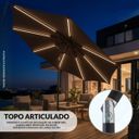 Ver imagem 5 de Ombrelone Base Central Redondo 2,7m Alumínio com Led 8 Varetas Piscina Terracota Importway Iwobcl