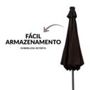 Ver imagem 4 de Ombrelone Base Central Redondo 2,7m Alumínio com Led 8 Varetas Piscina Terracota Importway Iwobcl