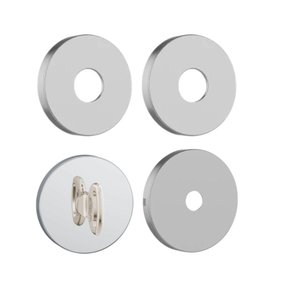 Jogo de Roseta Banheiro Redonda 823 Inox Escovado Stam