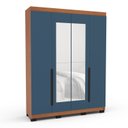 Ver imagem 2 de Guarda-Roupa Casal 4 Portas com Espelho Madrid Azul/Freijó