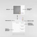 Ver imagem 3 de Cj Gabinete Banheiro com Cuba e Espelho Turin 60 C/ Vidro Ab