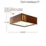 Lustre Decorativo Madeira Plafon Madeiro Nog 20cm:Pau Ferro - 3