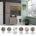 Ver imagem 4 de Armário de Lavanderia 3 Peças com Tampo e Vidro Reflecta Pérola Luciane Móveis