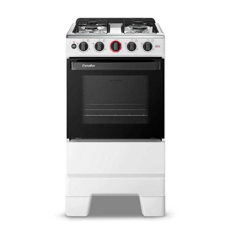 Fogão a Gás 4 Bocas Automático Ideal Super Branco Mesa Inox F4iab - Esmaltec