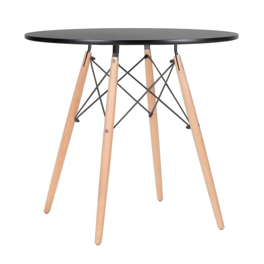 KIT - Mesa redonda Eames 80 cm preto + 2 cadeiras Eiffel DSW Laranja - 2