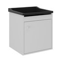 Ver imagem 1 de Tanque de Lavanderia 22 Lts + Gabinete Mdf Suspenso + Sifão Cor:pretobranco