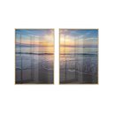 Ver imagem 1 de Dupla de Quadros Decorativos Paisagem Praia Mar Horizonte Com Vidro