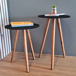 Mesa de Canto Cabeceira Pé Palito Retrô Madeira Maciça para Sofá Cama - 5