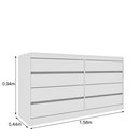 Ver imagem 3 de Cômoda 8 Gavetas Orgânica Luna 100% MDF 158cm Yescasa Branco/Neve