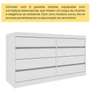 Ver imagem 7 de Cômoda 8 Gavetas Orgânica Luna 100% MDF 158cm Yescasa Branco/Neve