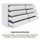 Ver imagem 4 de Cômoda 8 Gavetas Orgânica 100% MDF 158cm Luna Espresso Móveis
