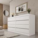 Ver imagem 1 de Cômoda 8 Gavetas Orgânica Luna 100% MDF 158cm Yescasa Branco/Neve