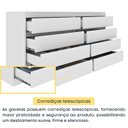Ver mais imagens de Cômoda 8 Gavetas Orgânica Luna 100% MDF 158cm Yescasa Branco/Neve