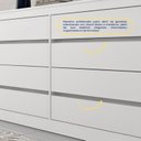 Ver imagem 5 de Cômoda 8 Gavetas Orgânica Luna 100% MDF 158cm Yescasa Branco/Neve