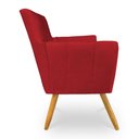 Ver imagem 5 de Kit 2 Poltronas Decorativa Leticia Suede Vermelho Pés Palito Castanho - Pallazio