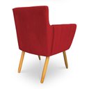 Ver imagem 6 de Kit 2 Poltronas Decorativa Leticia Suede Vermelho Pés Palito Castanho - Pallazio