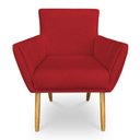 Ver imagem 3 de Kit 2 Poltronas Decorativa Leticia Suede Vermelho Pés Palito Castanho - Pallazio