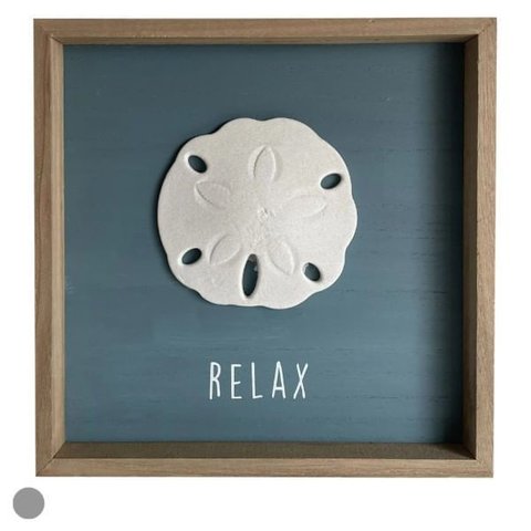 Quadro Decorativo Poliresina Estrela do Mar Redonda 25cm Azul/branco Florarte Flor Arte