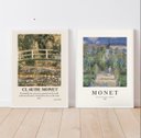 Ver imagem 1 de Kit 2 Quadros Decorativos Pinturas De monet 45x34cm - com Vidro:madeira Preta