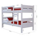 Ver imagem 5 de Beliche Topazio Solteiro Reforçada 100% MDF Vira Duas Camas com Grade de Proteção - Branco
