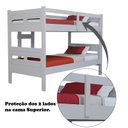 Ver imagem 4 de Beliche Topazio Solteiro Reforçada 100% MDF Vira Duas Camas com Grade de Proteção - Branco