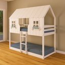 Ver imagem 3 de Beliche Montessoriano Casinha Encantada Madeira Maciça Branco | Housin