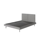 Ver imagem 3 de Cama Queen Amsterdã com Cabeceira Estofada Design Moderno Tecido Linho Cinza
