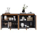 Ver imagem 5 de Buffet Flow Sense 4 Portas Cinza para Sala de Jantar com Design Moderno e Ampla Organização