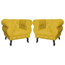 Ver imagem 1 de Kit 2 Poltronas Decorativa Sala Recepção Maya Veludo Mostarda Lm Decor