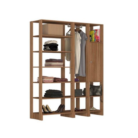 Closet Multi Yes Com Cabideiro Porta E 12 Prateleiras Nova Mobile Montana